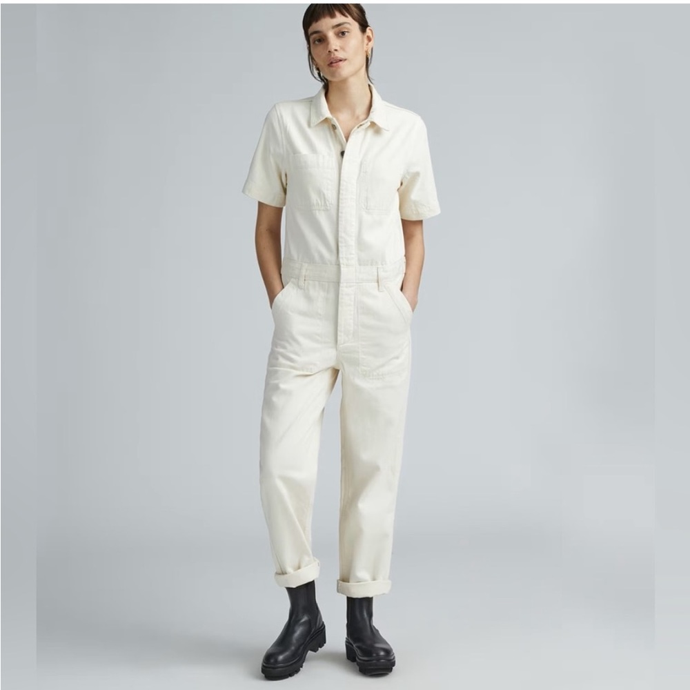 Everlane The Supersoft Jean Coverall Black Size 6 Organic Cotton